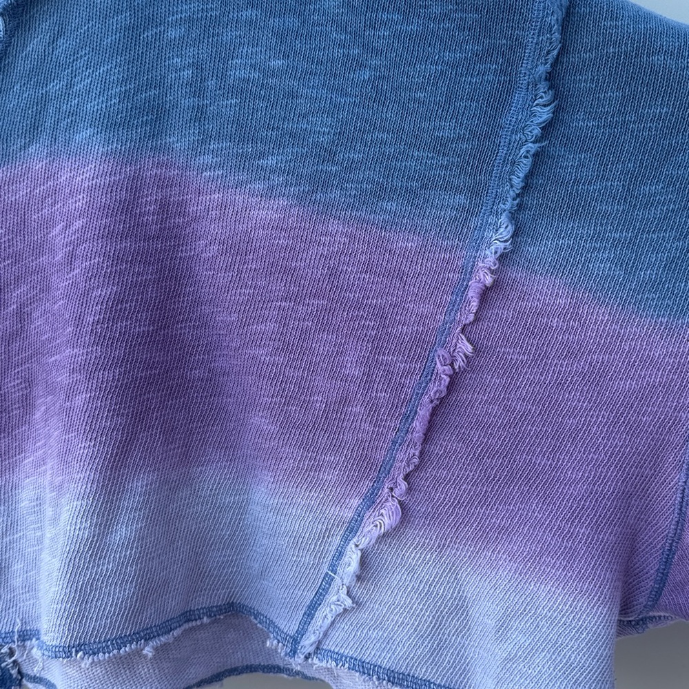 NWOT Free People We The Free After Midnight Washed Ombré Raw Hem Crop Tee Small - Picture 8 of 12